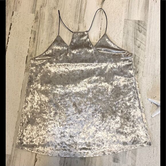 Mod Ref Silver Velvet Camisole Top Small - Picture 5 of 6